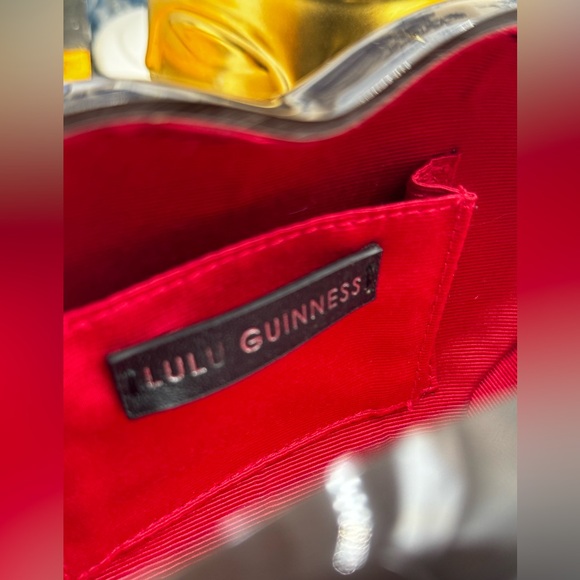 🆕 LULU GUINNESS 🧿 NWOT RARE "Paint the Town (in) Red" Lipstick Lips Clutch - Picture 10 of 14
